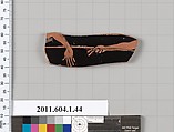Terracotta fragment of a kylix (drinking cup), Terracotta, Greek, Attic