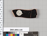 Terracotta fragment of a kylix (drinking cup), Terracotta, Greek, Attic