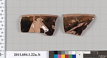 Terracotta rim fragments of a kylix (drinking cup), Terracotta, Greek, Attic