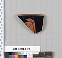 Terracotta rim fragment of a kylix (drinking cup), Terracotta, Greek, Attic