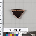 Terracotta rim fragment of a kylix (drinking cup), Terracotta, Greek, Attic