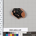 Terracotta fragment of a kylix (drinking cup), Terracotta, Greek, Attic