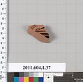 Terracotta fragment of a kylix (drinking cup), Terracotta, Greek, Attic