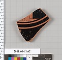 Terracotta fragment of a kylix (drinking cup), Terracotta, Greek, Attic