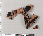 Terracotta fragments of a kylix (drinking cup), Terracotta, Greek, Attic