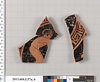 Terracotta fragments of a kylix (drinking cup), Terracotta, Greek, Attic