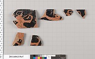Terracotta fragments of a kylix (drinking cup), Terracotta, Greek, Attic