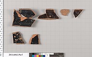 Terracotta fragments of a kylix (drinking cup), Terracotta, Greek, Attic