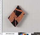 Terracotta fragment of a kylix (drinking cup), Terracotta, Greek, Attic