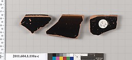 Terracotta rim fragments of a kylix (drinking cup), Terracotta, Greek, Attic