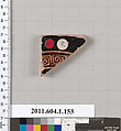 Terracotta fragment of a kylix (drinking cup), Terracotta, Greek, Attic