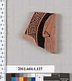 Terracotta fragment of a kylix (drinking cup), Attributed to the Aberdeen Painter [DvB], Terracotta, Greek, Attic
