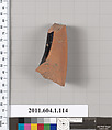 Terracotta fragment of a kylix (drinking cup), Terracotta, Greek, Attic