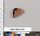 Terracotta fragment of a kylix (drinking cup), Terracotta, Greek, Attic