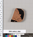 Terracotta fragment of a kylix (drinking cup), Terracotta, Greek, Attic