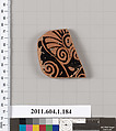 Terracotta fragment of a kylix (drinking cup), Terracotta, Greek, Attic