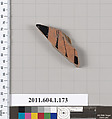 Terracotta fragment of a kylix (drinking cup), Terracotta, Greek, Attic