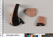 Terracotta fragments of a kylix (drinking cup), Terracotta, Greek, Attic