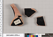 Terracotta fragments of a kylix (drinking cup), Terracotta, Greek, Attic