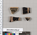 Terracotta fragments of a kylix (drinking cup), Terracotta, Greek, Attic