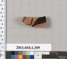 Terracotta fragment of a kylix (drinking cup), Terracotta, Greek, Attic