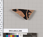 Terracotta fragment of a kylix (drinking cup), Terracotta, Greek, Attic