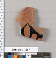 Terracotta fragment of a kylix (drinking cup), Terracotta, Greek, Attic