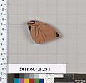 Terracotta fragment of a kylix (drinking cup), Terracotta, Greek, Attic