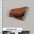 Terracotta fragment of a kylix (drinking cup), Attributed to Curtius Painter [DvB], Terracotta, Greek, Attic