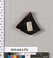 Terracotta fragment of a kylix (drinking cup), Attributed to Curtius Painter [DvB], Terracotta, Greek, Attic