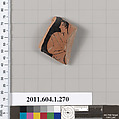 Terracotta rim fragment of a kylix (drinking cup), Terracotta, Greek, Attic