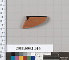 Terracotta rim fragment of a kylix (drinking cup), Terracotta, Greek, Attic