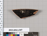 Terracotta rim fragment of a kylix (drinking cup), Terracotta, Greek, Attic