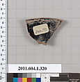 Terracotta fragment of a kylix (drinking cup), Terracotta, Greek, Attic
