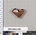 Terracotta fragment of a kylix (drinking cup), Terracotta, Greek, Attic