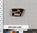 Terracotta fragment of a kylix (drinking cup), Terracotta, Greek, Attic