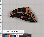 Terracotta fragment of a kylix (drinking cup), Terracotta, Greek, Attic