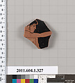 Terracotta fragment of a kylix (drinking cup), Terracotta, Greek, Attic