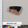 Terracotta rim fragment of a kylix (drinking cup), Terracotta, Greek, Attic