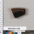 Terracotta rim fragment of a kylix (drinking cup), Terracotta, Greek, Attic