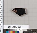 Terracotta rim fragment of a kylix (drinking cup), Terracotta, Greek, Attic
