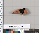 Terracotta fragment of a kylix (drinking cup), Terracotta, Greek, Attic