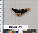Terracotta fragment of a kylix (drinking cup), Terracotta, Greek, Attic
