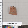 Terracotta fragment of a kylix (drinking cup), Terracotta, Greek, Attic