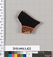 Terracotta fragment of a kylix (drinking cup), Terracotta, Greek, Attic