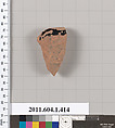 Terracotta fragment of a kylix (drinking cup), Terracotta, Greek, Attic