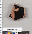 Terracotta fragment of a kylix (drinking cup), Terracotta, Greek, Attic