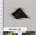 Terracotta rim fragment of a kylix (drinking cup), Terracotta, Greek, Attic