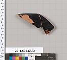Terracotta rim fragment of a kylix (drinking cup), Terracotta, Greek, Attic