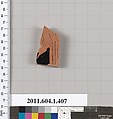 Terracotta fragment of a kylix (drinking cup), Terracotta, Greek, Attic